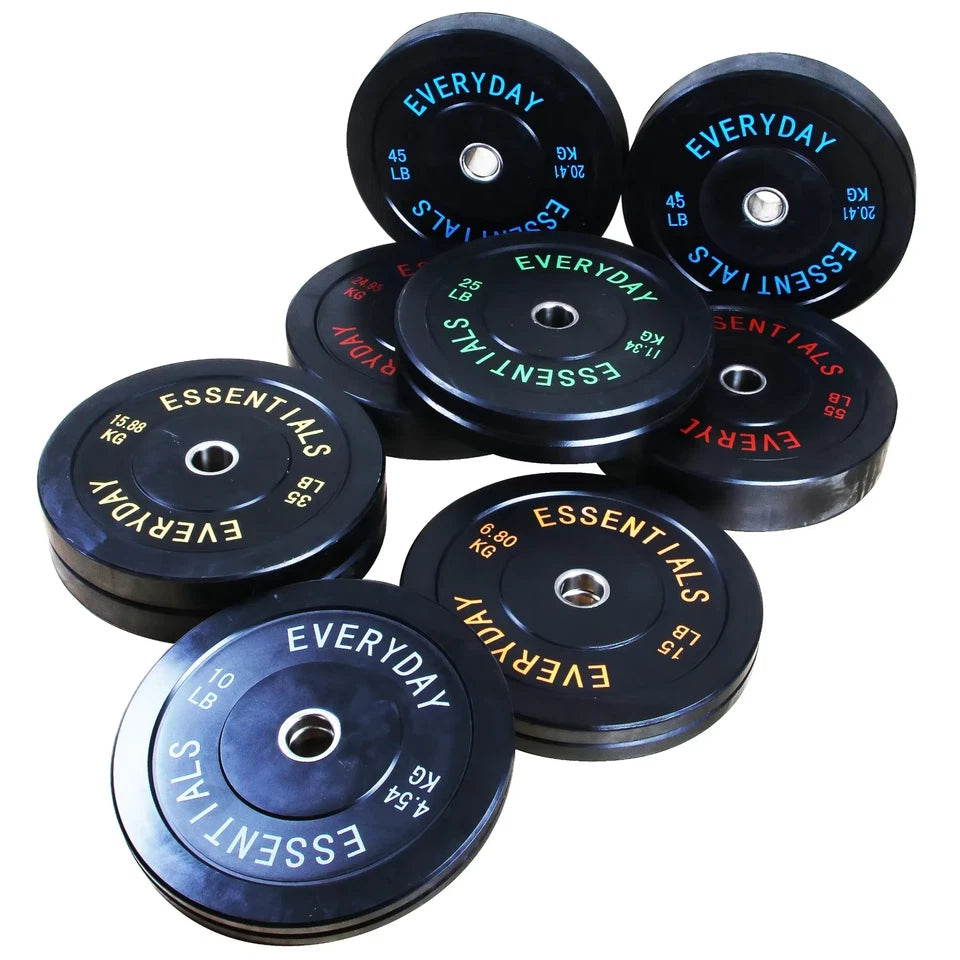 Bumper Plate Weight Plate with Steel Hub Black 15 lbs Single High-density rubber plates