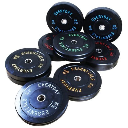 Bumper Plate Weight Plate with Steel Hub Black 15 lbs Single High-density rubber plates