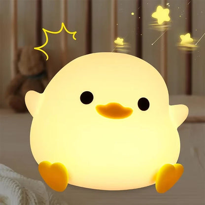 Duck Night Light Cute Duck Lamp Rechargeable Dimmable Nightlight, Silicone LED Bedside Lamp