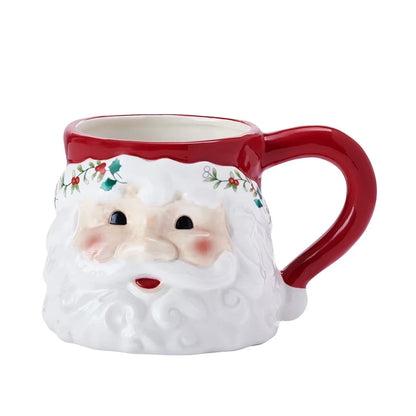 Stoneware Santa Mug 16oz Holiday Coffee Tea Hot Chocolate Ceramic Gift Christmas Kitchen Decor