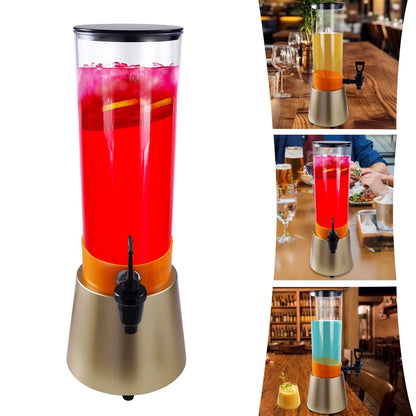 3L LED Beverage Dispenser with Faucet Champagne Gold Party Drink Cooler for Indoor & Outdoor