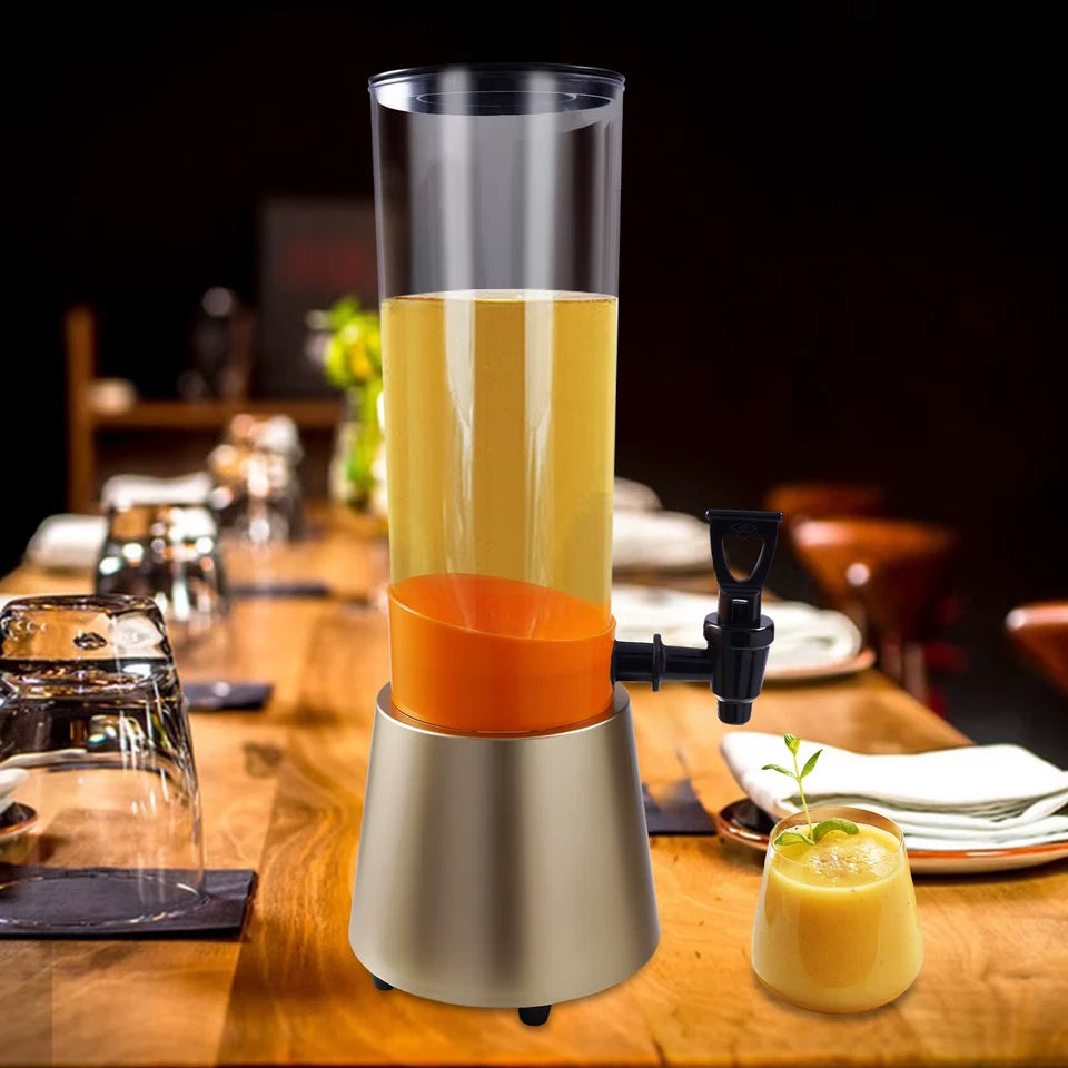 3L LED Beverage Dispenser with Faucet Champagne Gold Party Drink Cooler for Indoor & Outdoor