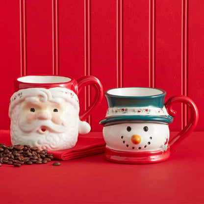 Stoneware Santa Mug 16oz Holiday Coffee Tea Hot Chocolate Ceramic Gift Christmas Kitchen Decor