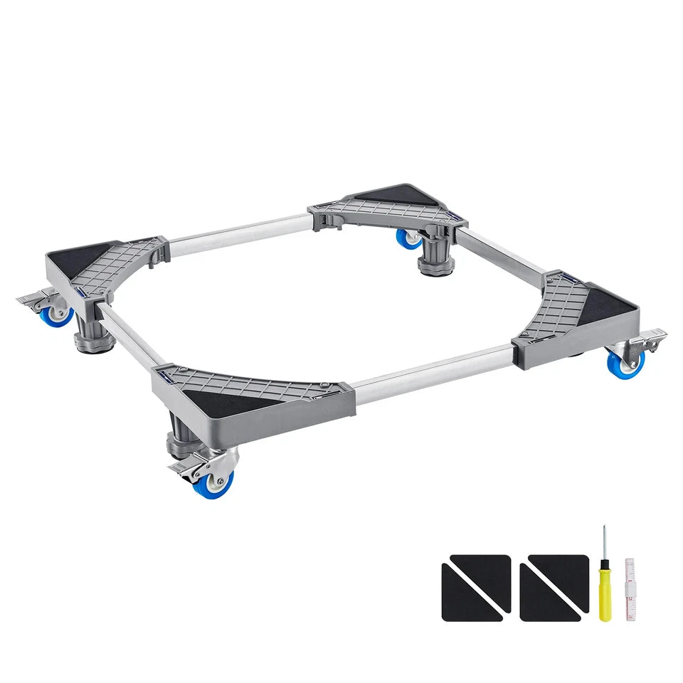 400 lbs Mini Fridge Stand Mover Adjustable Mobile Base with 4 Locking Swivel Wheels for Washing Machine