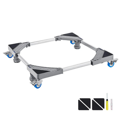400 lbs Mini Fridge Stand Mover Adjustable Mobile Base with 4 Locking Swivel Wheels for Washing Machine