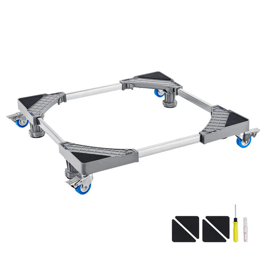 400 lbs Mini Fridge Stand Mover Adjustable Mobile Base with 4 Locking Swivel Wheels for Washing Machine