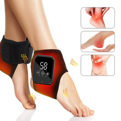 Electric Heating Ankle Guard 3 Levels Hot Compress Vibration Massage Cordless Foot Massager Ankle Joint Protection