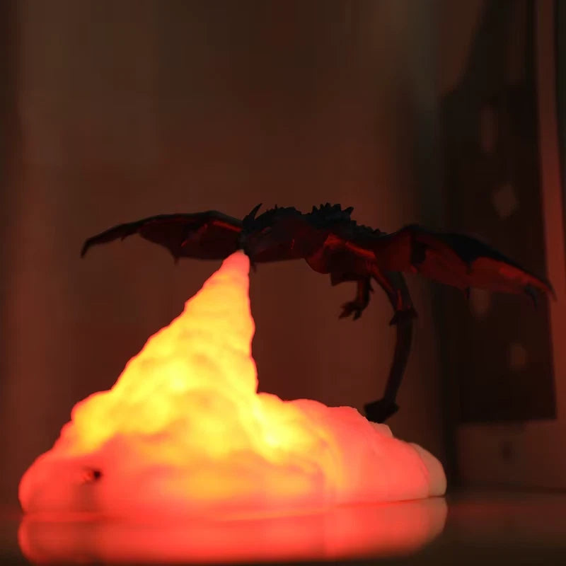 3D Printed Indoor Lighting Eye Protection Fire/Ice Dragon Tabletop Light Kids Sleep Accompany