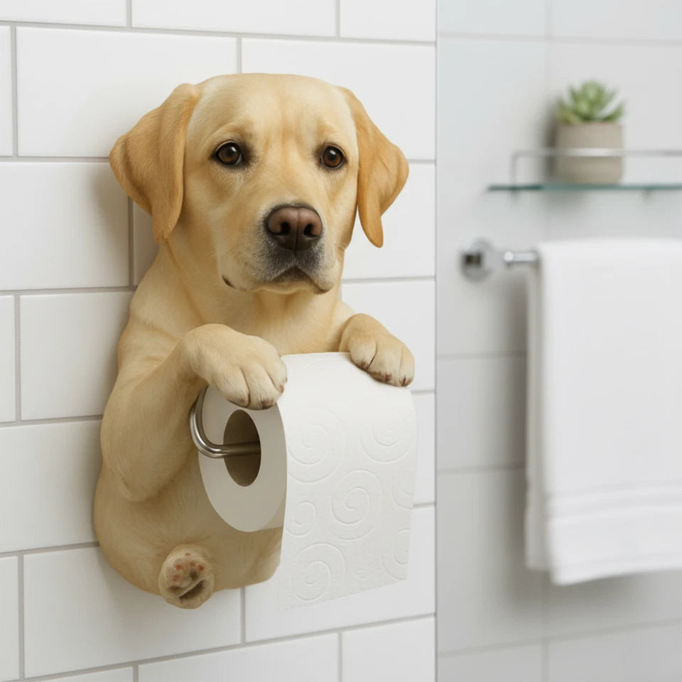 Wall Mount Toilet Paper Roll Holder 3D Printed Dog Paper Roll Holder Decorative Dog Shape Paper Stand