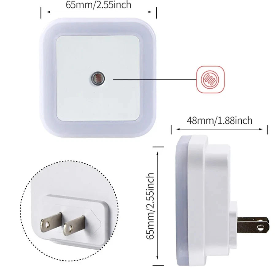Plug in Dimmable Led Night Light with Auto Dusk to Dawn Sensor,for Hallway Bedroom Kids Room