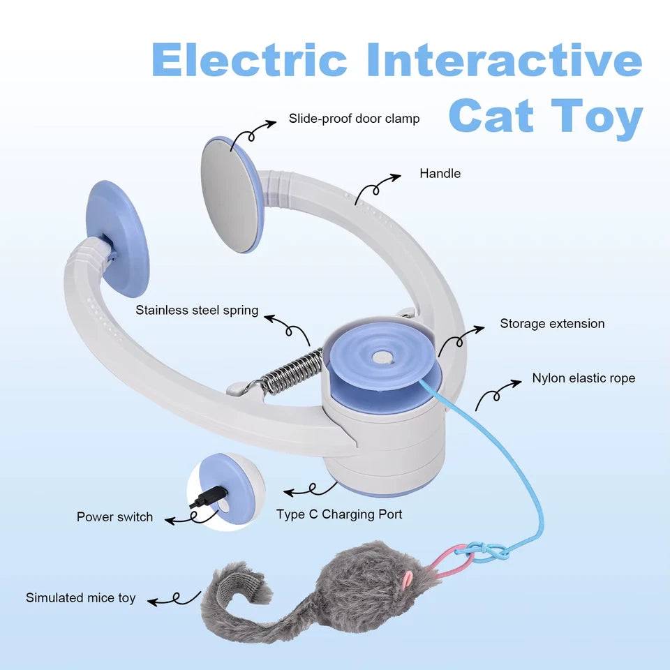 Cat Toys Electric Door Hanging Cat Toy Interactive Cat Toy USB Rechargeable Self Play Toy Retractable