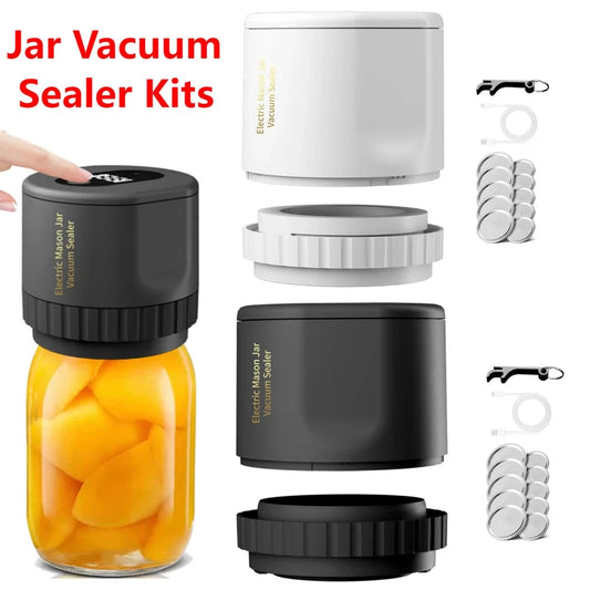 New Automatic Mason Jar Vacuum Sealer Kits Electric Vacuum Sealing Machine Cordless Can Vacuum