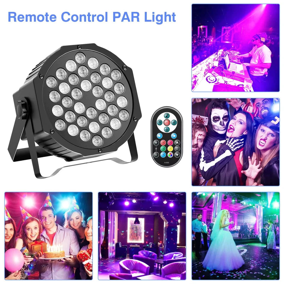 2PCS Party Light Par Light 36 LEDs RGB DMX Stage Effect Lighting Stage Flat Par Lighting