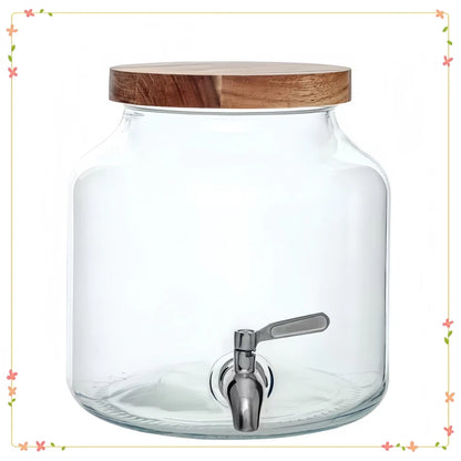 Beverage Dispenser 1.5 Gallon Glass Leak Proof For Parties Events Punch Lemonade