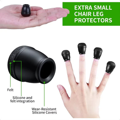 24 Pcs Extra Small Chair Leg Floor Protectors Silicone Chair Leg Protectors for Hardwood Floors