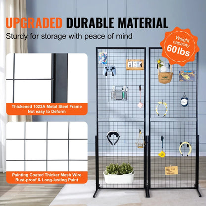 Grid Wall Panels Tower Wire Gridwall Display Racks Double Side Gridwall Panels for Art Craft Shows