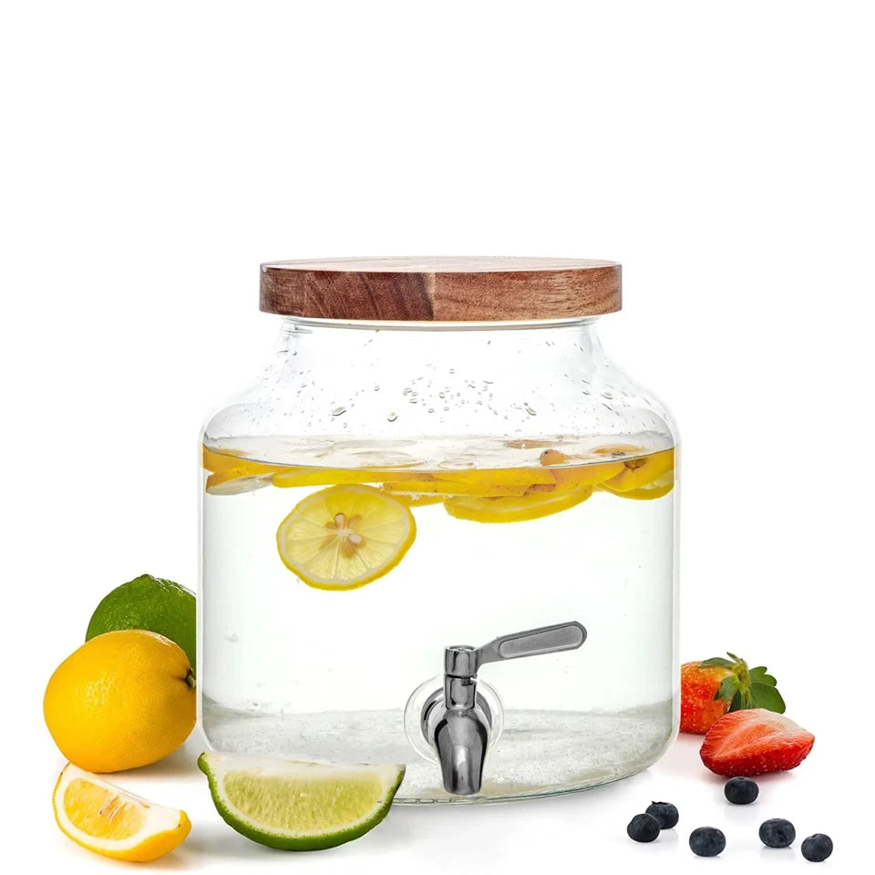 Beverage Dispenser 1.5 Gallon Glass Leak Proof For Parties Events Punch Lemonade