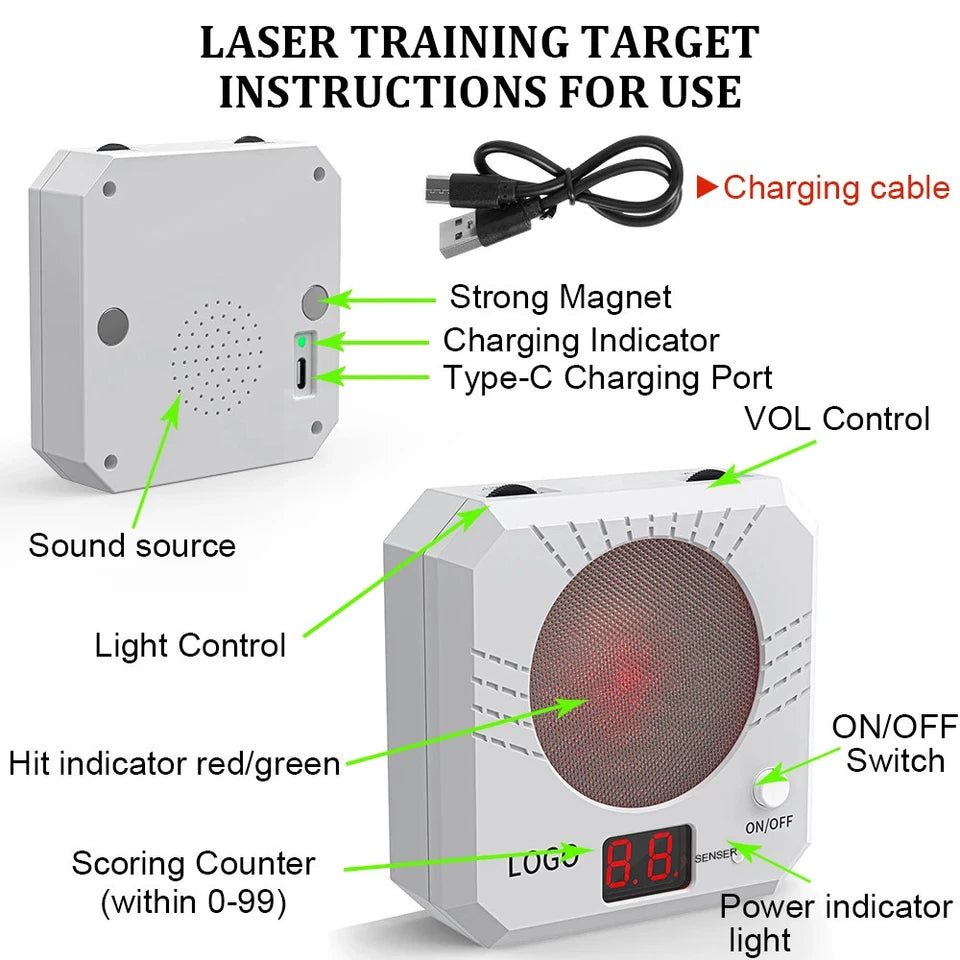 Electronic Scoring Laser Target Color Sensitive Shooting Practice with Sound Effects Training Toy