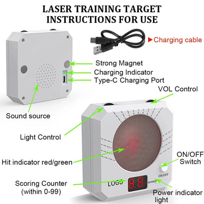 Electronic Scoring Laser Target Color Sensitive Shooting Practice with Sound Effects Training Toy