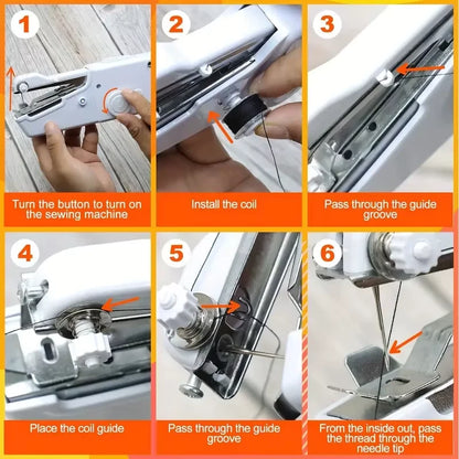 1pc Portable Handheld Sewing Machine with Adjustable Speed USB Powered Ideal for Fabric Clothing