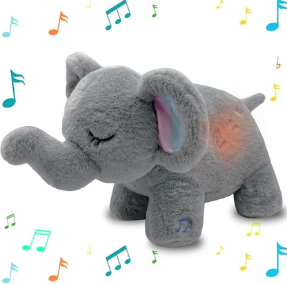 Baby Breathing Soothing Capybara Elephant Plush Doll Toy Sleeping Companion Music and Light Doll
