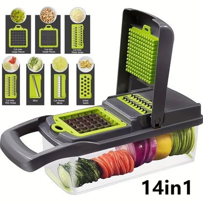 Multifunctional Vegetable Chopper 14 In One Chopper Handle Food Grate Chopper Kitchen Vegetable Slicer Dicing