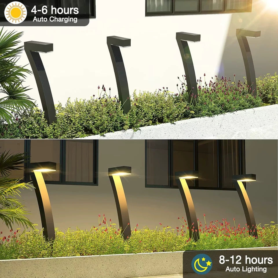 6Pack Bright Solar Outdoor Lights Pathway 12 Hrs Solar Garden Lights Auto On/Off for Outside Landscape
