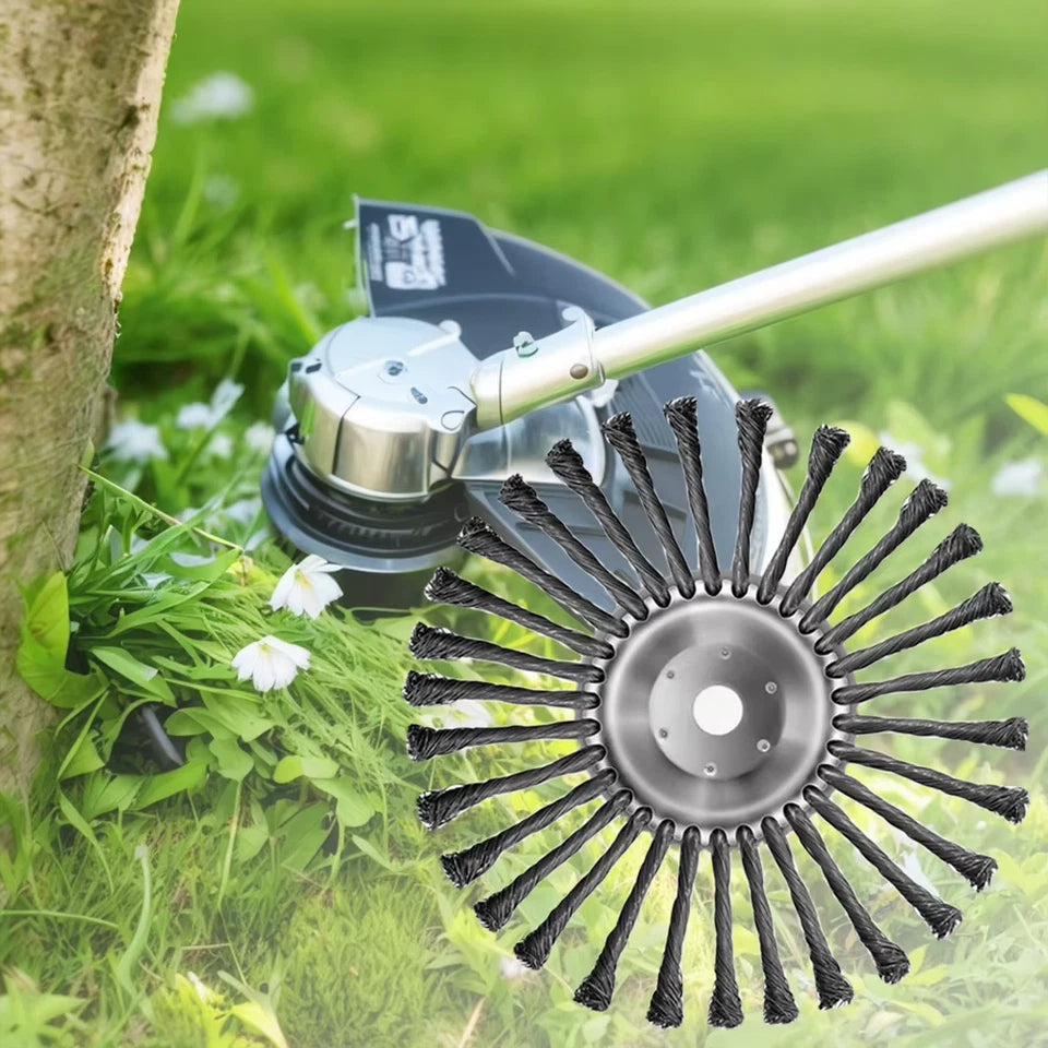 10inch Knot Steel Wire Grass Trimmer Head Universal Derusting Weeding Wheel Steel Wire Wheel Lawn Mower