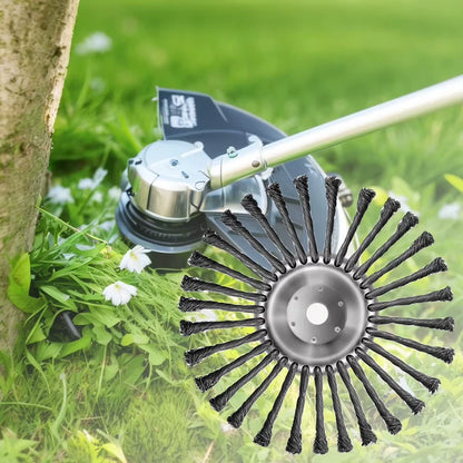 10inch Knot Steel Wire Grass Trimmer Head Universal Derusting Weeding Wheel Steel Wire Wheel Lawn Mower