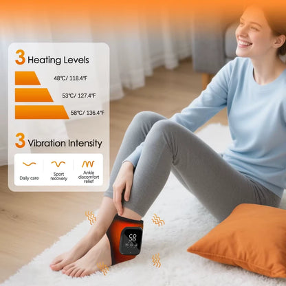 Electric Heating Ankle Guard 3 Levels Hot Compress Vibration Massage Cordless Foot Massager Ankle Joint Protection