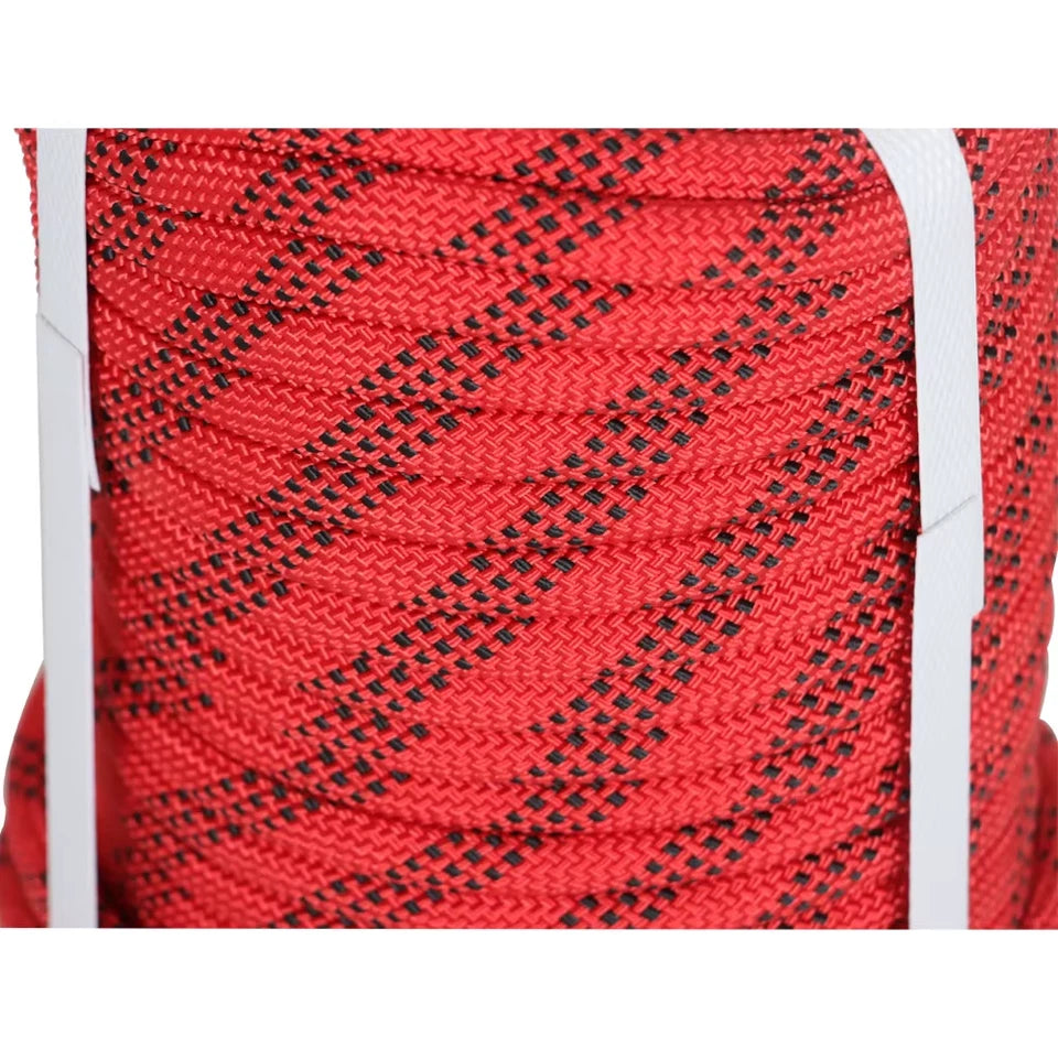 High Strength 3520lbs 3/8 Inch Polyester Rope 100Ft Red-Black-for Tree Climbing Rigging