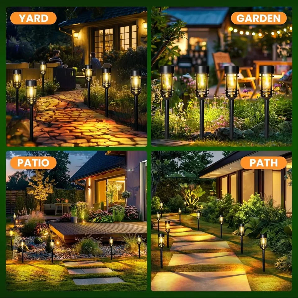 4 Sets Outdoor Solar Street Lights Waterproof Solar Landscape Lights for Yard Path Landscape