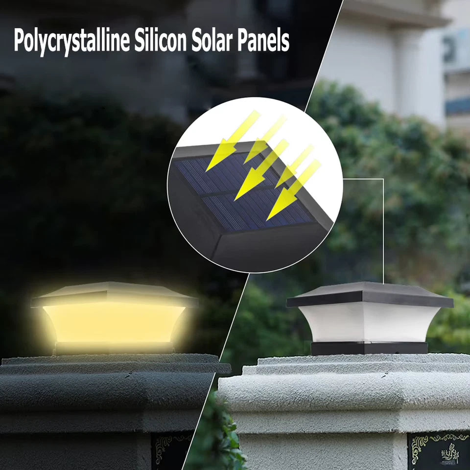 Solar Garden Post Lamp LED Waterproof Landscape Lights Courtyard Outdoor Decor Solar Power LED Waterproof