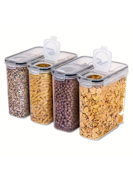4pcs4l Large Food Storage Containers With Lids Airtight Food Storage Containers For Kitchen Pantry Organization
