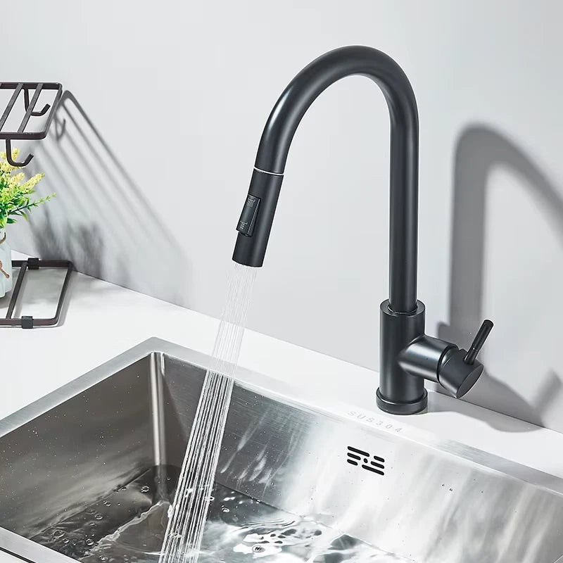 Pull Out Kitchen Faucets 360° Rotation Kitchen Mixer Tap Single Lever Mixer Tap Kitchen Sink