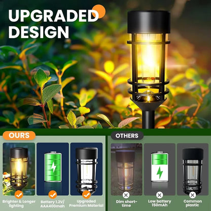 4 Sets Outdoor Solar Street Lights Waterproof Solar Landscape Lights for Yard Path Landscape