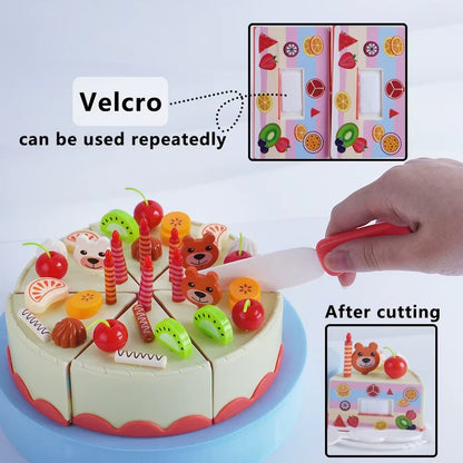 42Pcs set Delicous Cake Pretend Goodies Play Simulated Kitchen Toys Plastic Cutting Food Kids