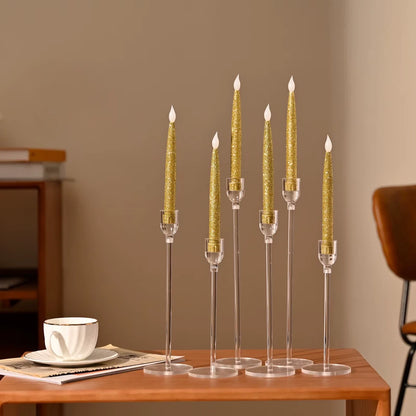 18PCs Candlestick Holder Clear Taper Candle Holders Set Candle Holders for Candlesticks Acrylic Candle