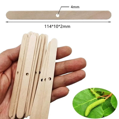 50 PCS Wooden Candle Wick Holders Candles Bars Holders For Candle Making Perfect