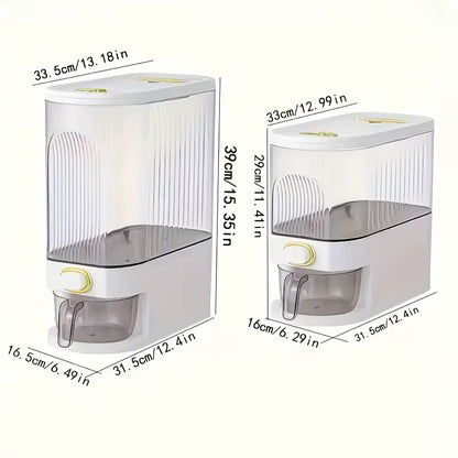 Rice Dispenser Large Pantry Storage Container With Measuring Cup & Time Markings