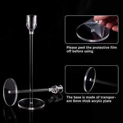 18PCs Candlestick Holder Clear Taper Candle Holders Set Candle Holders for Candlesticks Acrylic Candle
