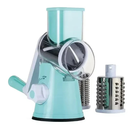 Vegetable Cutter & Slicer Manual Kitchen Cheese Chopper Machine with 3 Sharp Drums Multifunctional