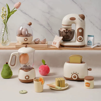Kitchen Set Wooden Play Kitchen Appliances with Toaster Mixer Blender kitchen Playset