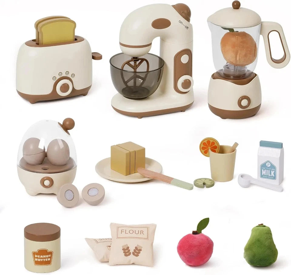 Kitchen Set Wooden Play Kitchen Appliances with Toaster Mixer Blender kitchen Playset