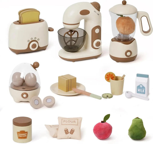 Kitchen Set Wooden Play Kitchen Appliances with Toaster Mixer Blender kitchen Playset