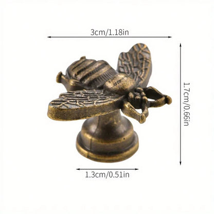 10Pcs Antique Alloy Small Cabinet Knob Creative Bee Knobs for Furniture Single Hole Scandinavian Style Wardrobe