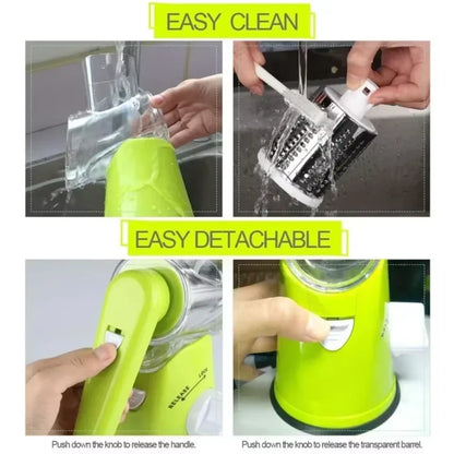 Vegetable Cutter & Slicer Manual Kitchen Cheese Chopper Machine with 3 Sharp Drums Multifunctional