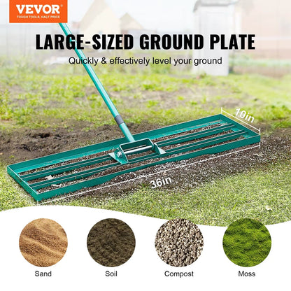 Lawn Leveling Rake 36inchx10inch Heavy-duty Lawn Leveler With 78inch Steel Extended Handle