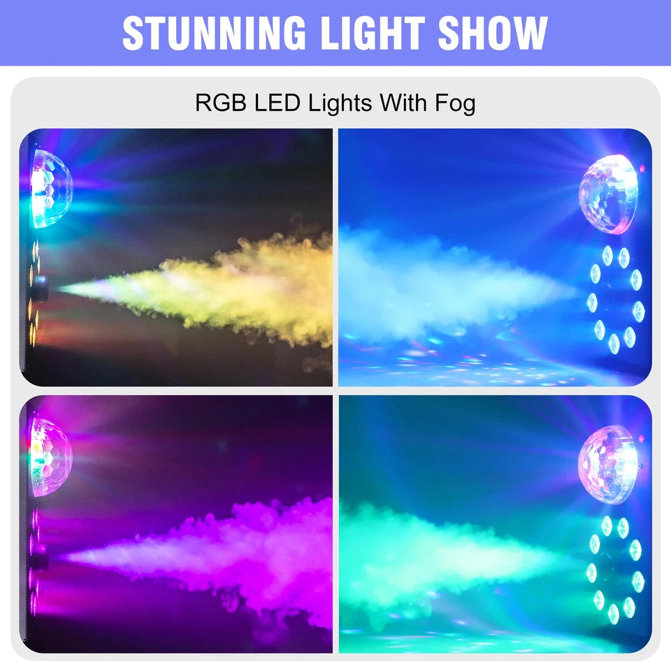 700W Smoke Machine Wireless Remote Control Effect Fogger 3in1 LED RGB Stage Light Fog Machine