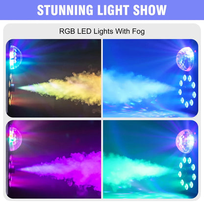 700W Smoke Machine Wireless Remote Control Effect Fogger 3in1 LED RGB Stage Light Fog Machine